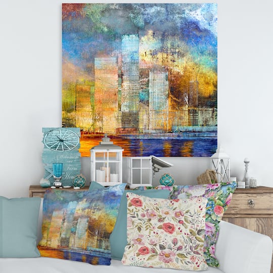 Designart - Skypscrapers By The Bridge In Futuristic City